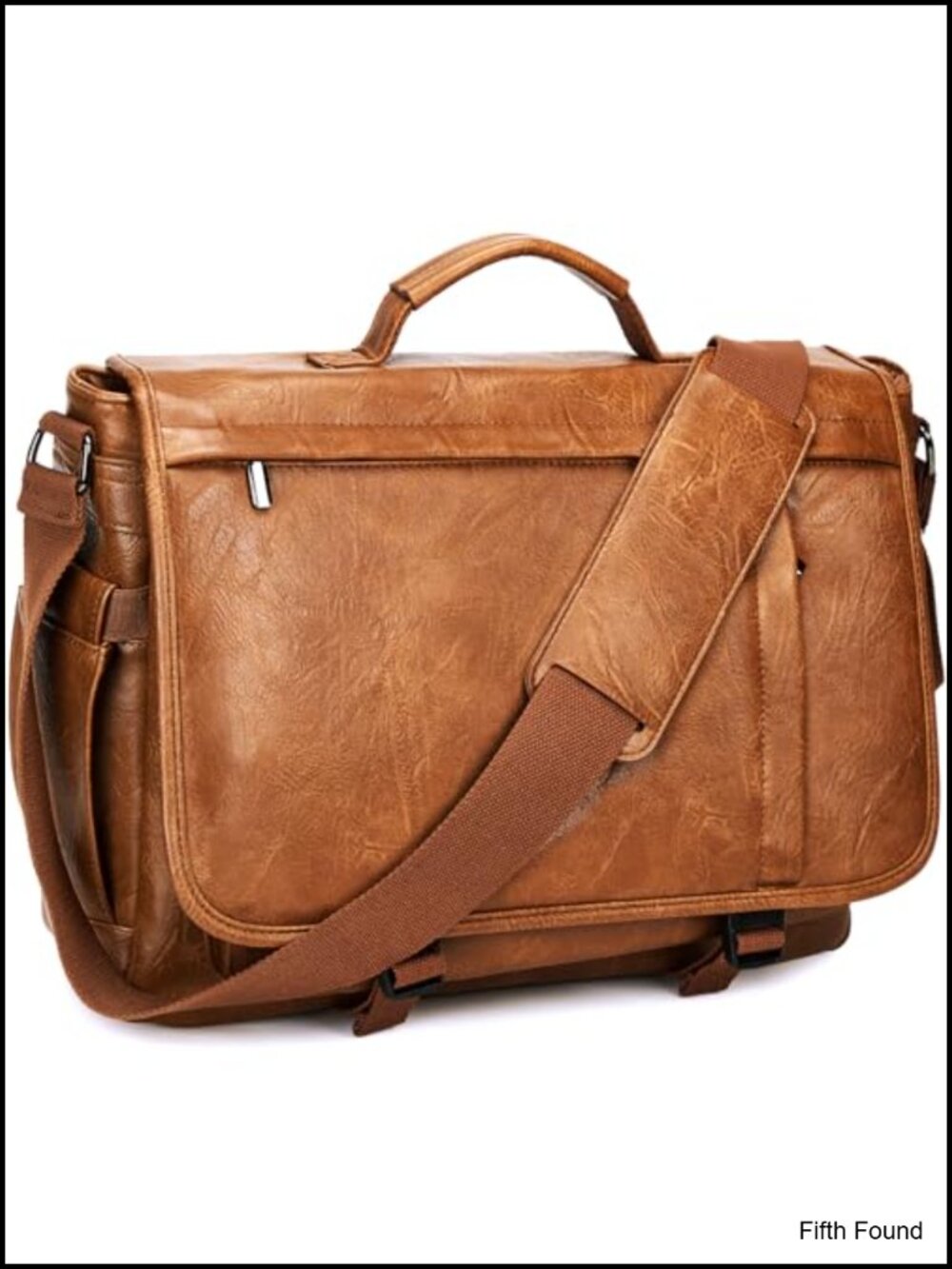 Men's PU Leather Messenger Laptop Bag, 17.3", Convertible Briefcase